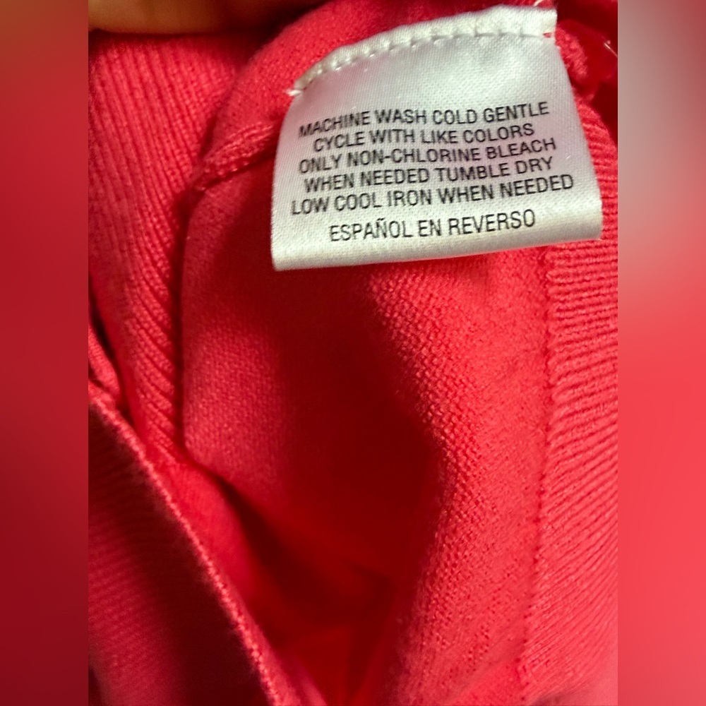 Charter Club Bright Coral Crewneck Button-Front Cardigan Summer Lightweight - Picture 5 of 5